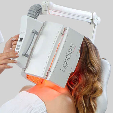 Patient receiving led light therapy at Skinlastiq Medical Laser Cosmetic Spa in Burlingame